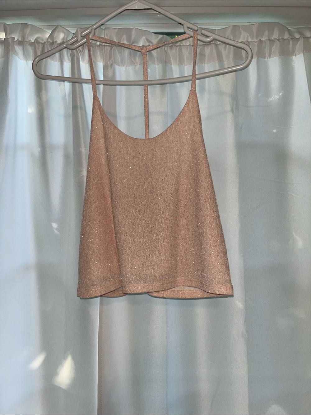 Shimmer Blush T-Back Camisole Top